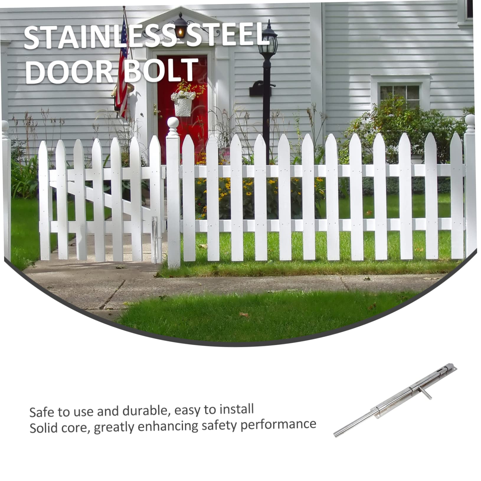 Serrure de Acier Inoxydable pour Porte Targette Robuste Durable pour Verrouillage de Porte Protection Maison