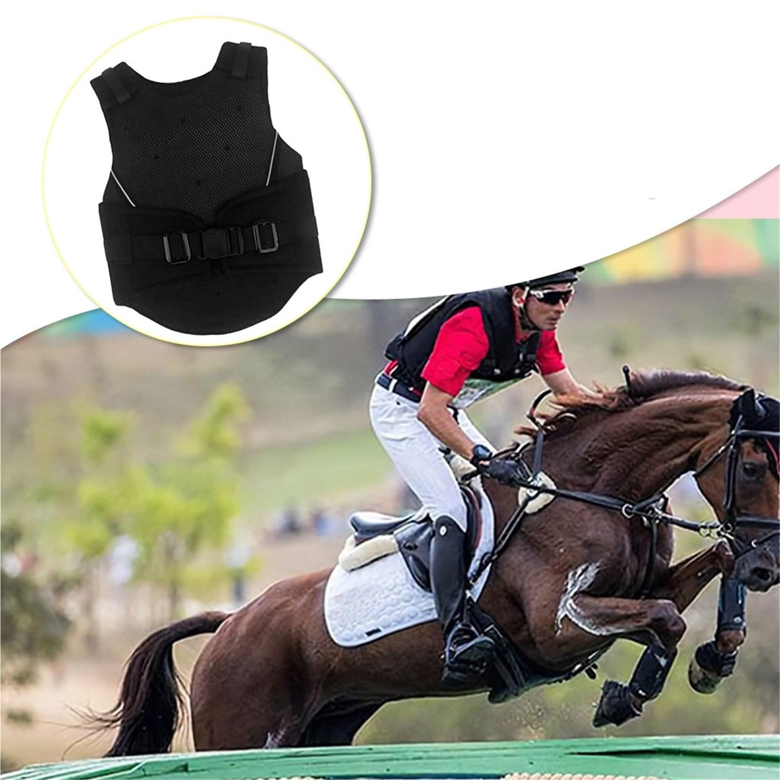 Gilet da Equitazione con Assorbimento degli Urti, Imbottito e Allungato, Attrezzatura for Equitazione, Sport all'Aria Aperta per Sport Equestri per Bambini E Adulti