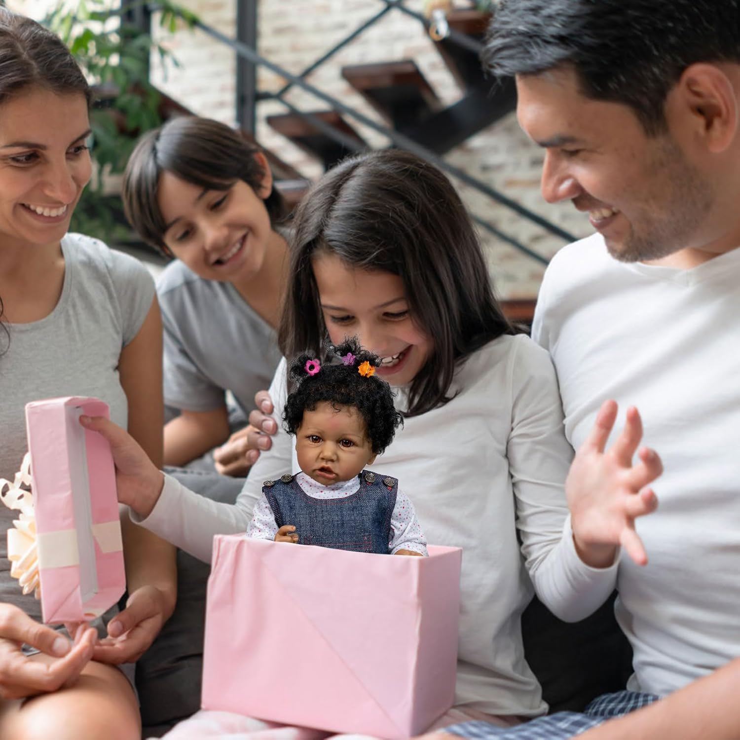 22-in Realistic African American Baby Doll with Full Body Silicone & Lifelike Accessories - Poseable Reborn Newborn Doll for Ages 3+, Includes Magnetic Pacifier, Bottle & Outfit