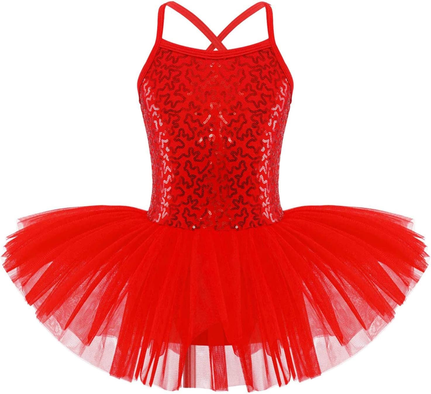 Justaucorps Danse Ballet Tutu Pailleté Sans Manches Fille 2-16 Ans - Gymnastique