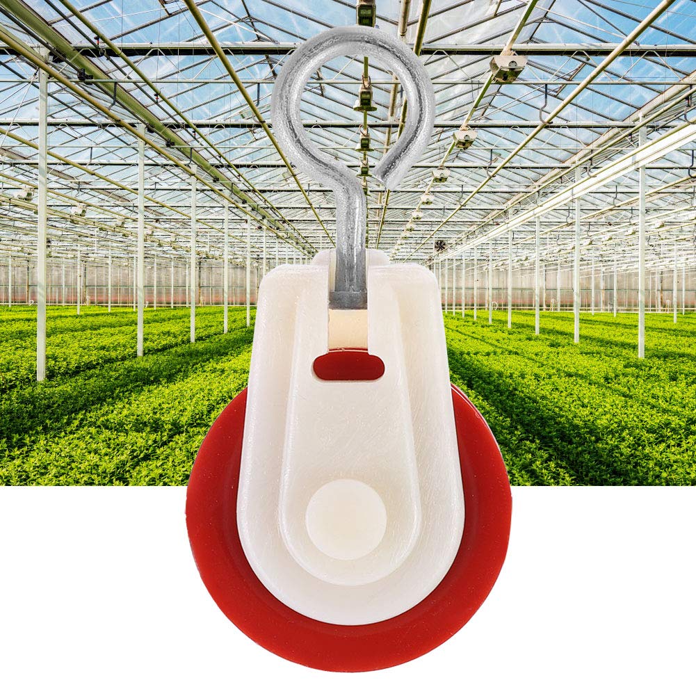 Juego de poleas de invernadero de alta resistencia, 10 poleas de ventilación duraderas de metal y plástico para accesorios de invernadero agrícola, resistentes a la intemperie y resistentes.