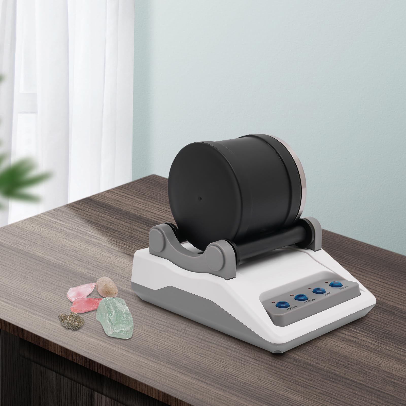 Rock Tumbler Kit, Elektrisch Poliermaschine Steintrommel, Set aus Steingläsern, DIY Steinpolierer, Steinpoliermaschine für Kinder und Erwachsene, Verwandeln Sie raue Steinbrocken in schöne Edelsteine