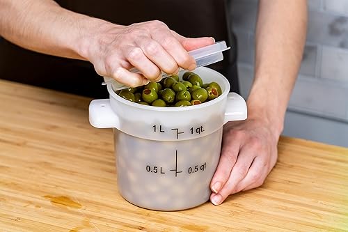 Miniatura 6 de Carlisle FoodService Products Storplus - Recipiente redondo para almacenamiento de alimentos con diseño apilable para catering, bufés, restaurantes,