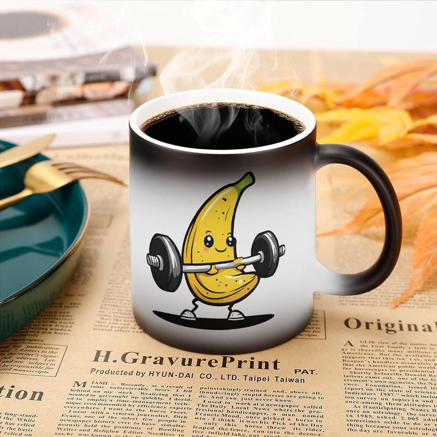 Bodybuilder Banana Funny Color Changing Coffee Mug Ceramic Magic Cup Personalized Discoloration Tea Mugs