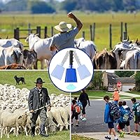 Vista 6 de Campana de vaca de acero de 8 pulgadas con asa, paquete de 2 campanas de vaca, fabricantes de ruido para eventos deportivos, campana de mano