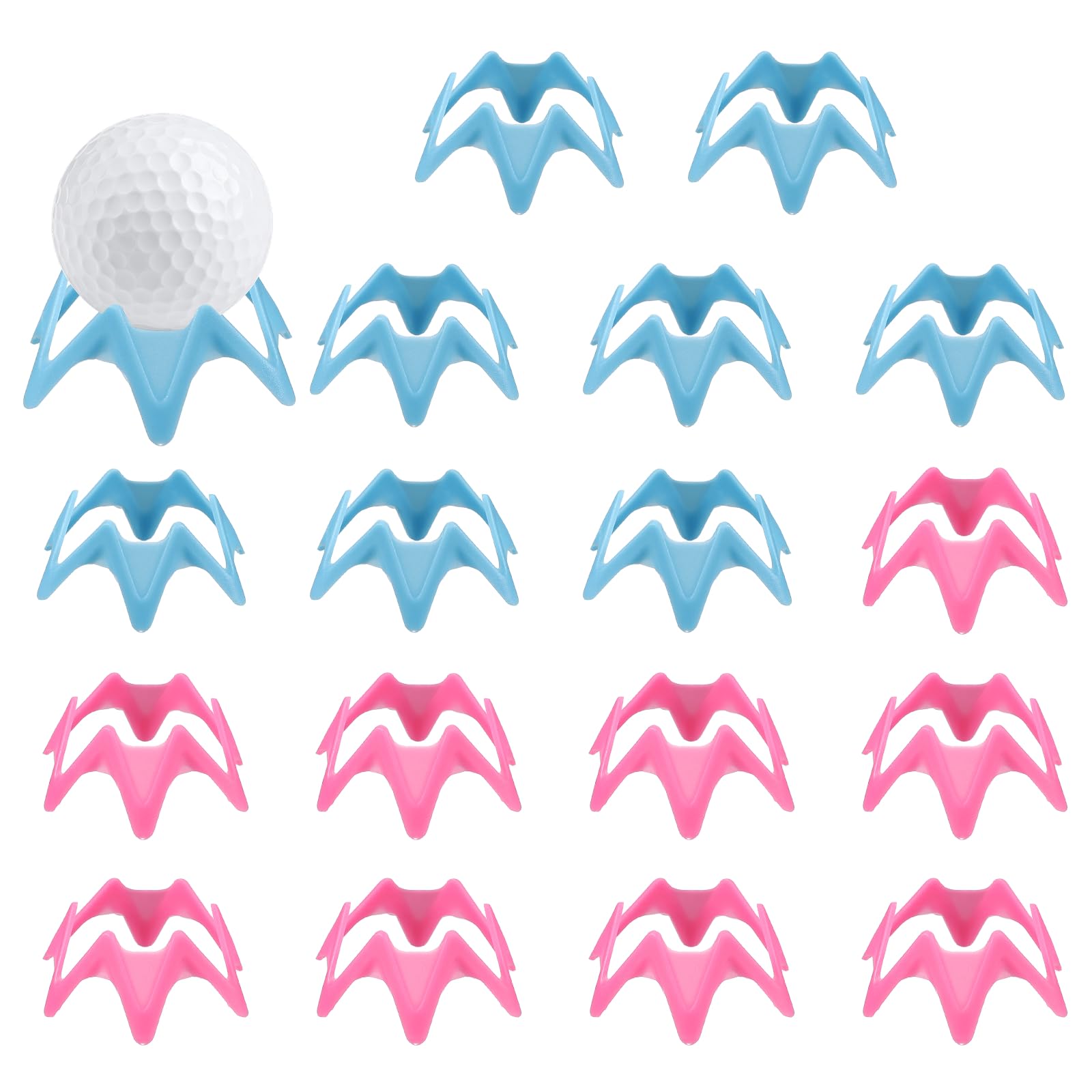 YELARXI Golf Simulator Tees, 0.6 Inch &18Pcs & Red/Blue Indoor Golf Tees Simulator Practice Training -Fitting for (Winter Turf Range Hitting)