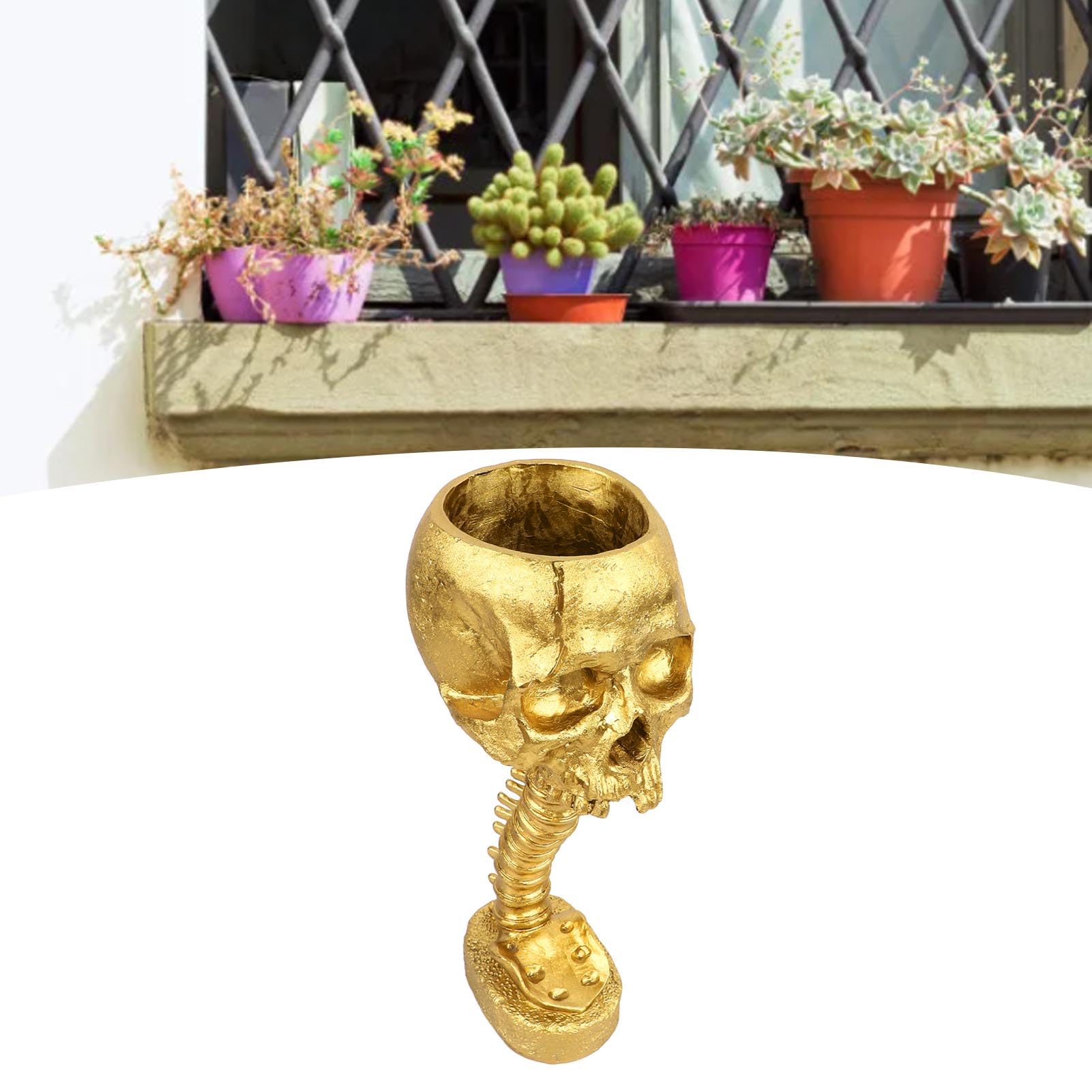 Lampada a Teschio, Lampada da Tavolo a Teschio Gotico 3D, Luci Scheletro in Resina USB di Halloween Statua a Testa di Teschio Regalo Horror di Halloween, Lampada da Tavolo Gotica con Design