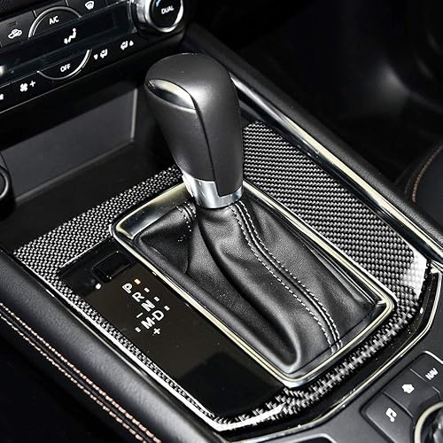 Miniatura 3 de Adhesivo decorativo de fibra de carbono para consola central, marco de palanca de cambios para el interior del automóvil, accesorios adhesivos Negro