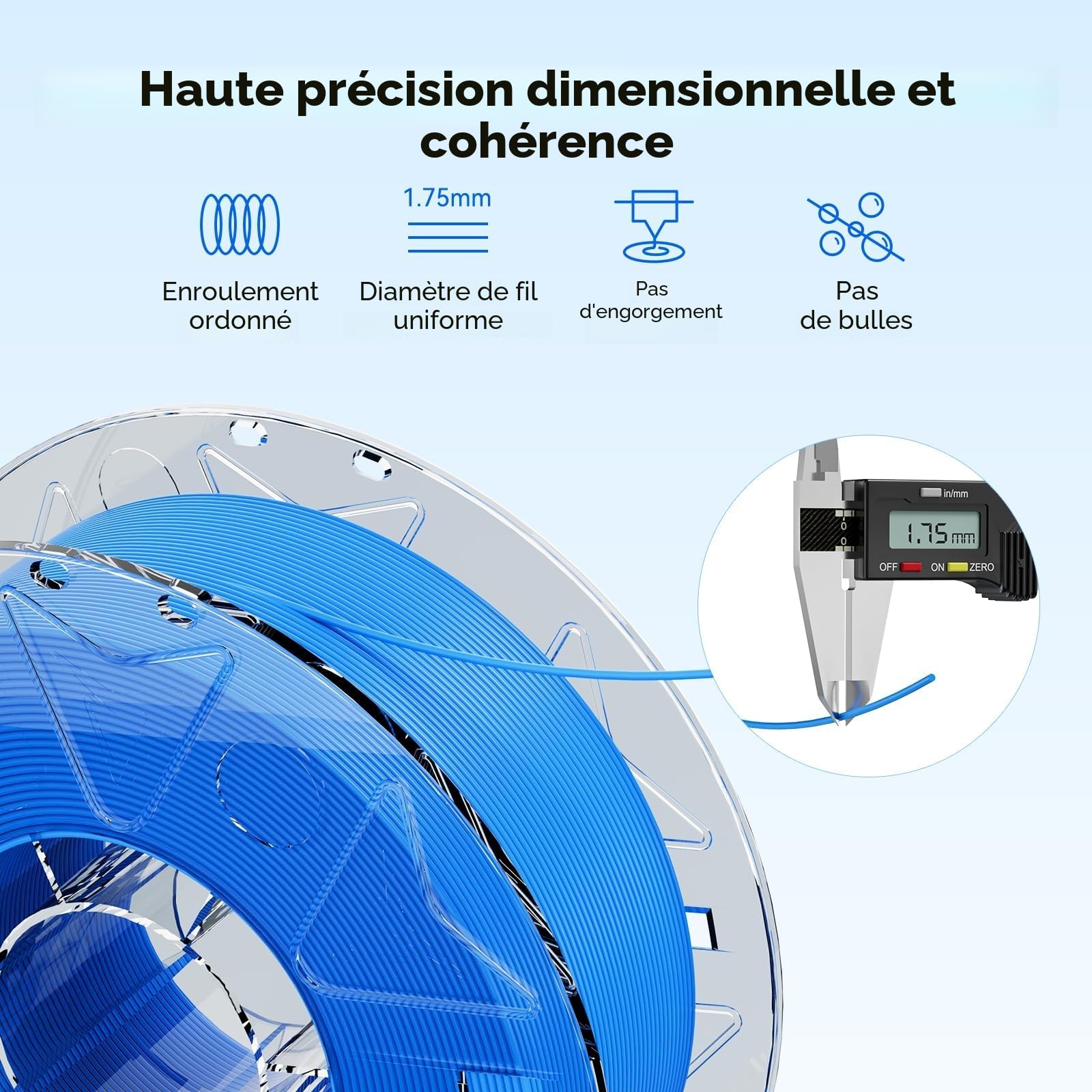 Creality Hyper RFID PLA Filament 1,75 mm pour Imprimante 3D K2 Plus Combo, Haute Vitesse 30-600 mm/s, 1 kg (2,2 lb)/Bobine Prenant en Charge CFS, Convient à la Plupart des Imprimantes 3D (Noir)