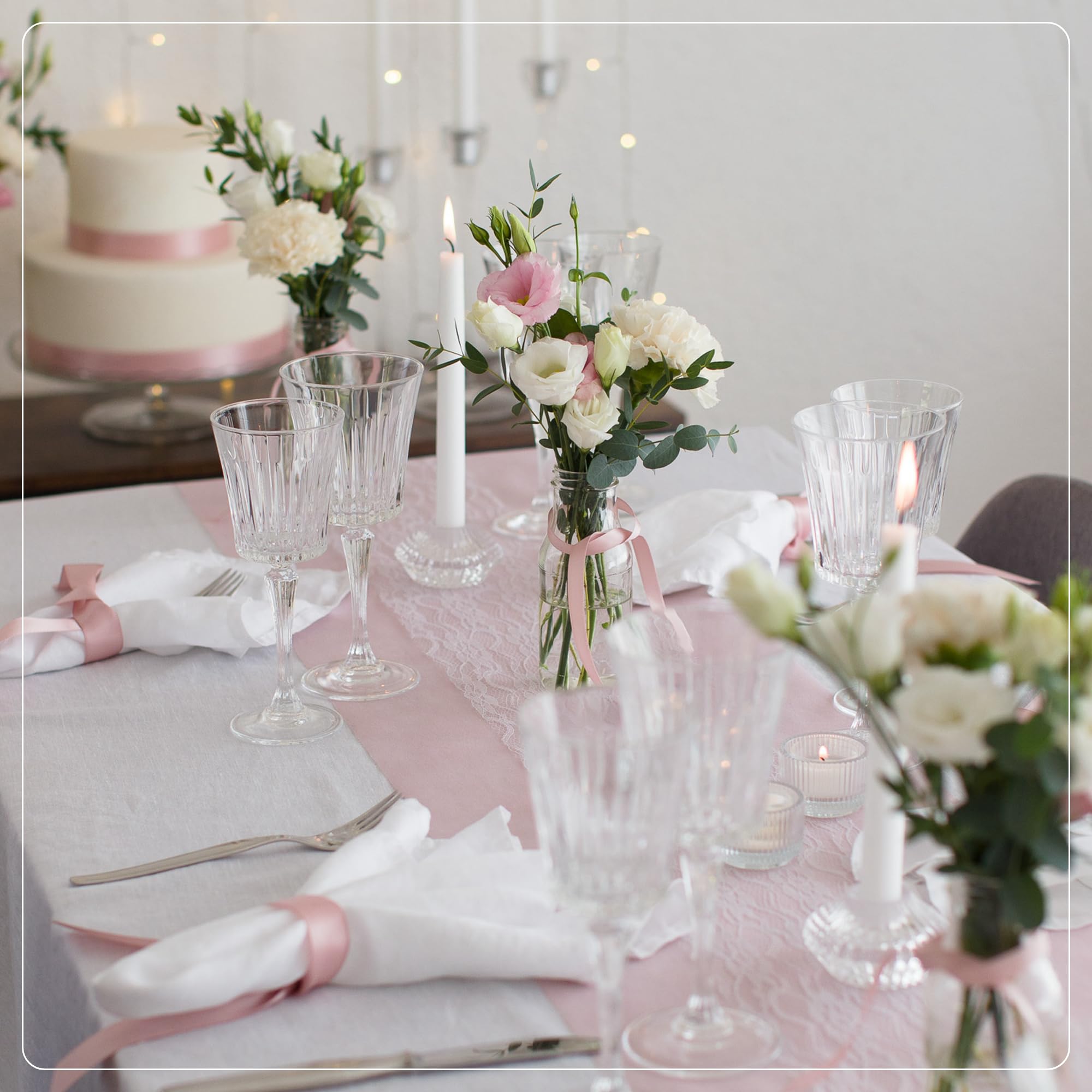 100%Mosel Bieżnik stołowy z włókniny, w kolorze Blush Rosé (30 cm x 25 m), dekoracyjna wstążka stołowa, elegancka dekoracja stołu na urodziny i wesela, kolorowa dekoracja na specjalne okazje
