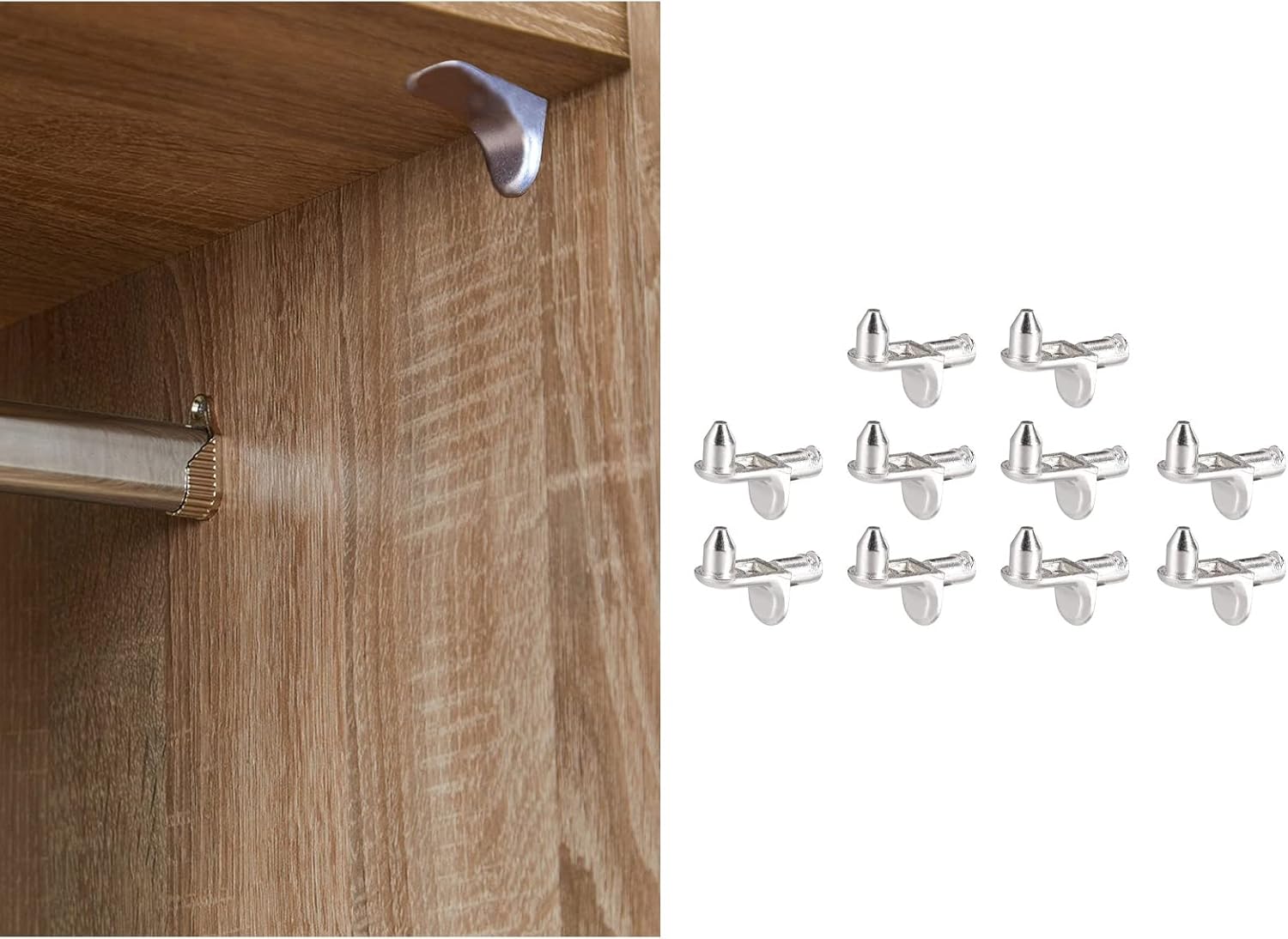 Shelf Support Pegs, 10Pcs Cupboard Shelf Pegs L Shape Metal Kitchen