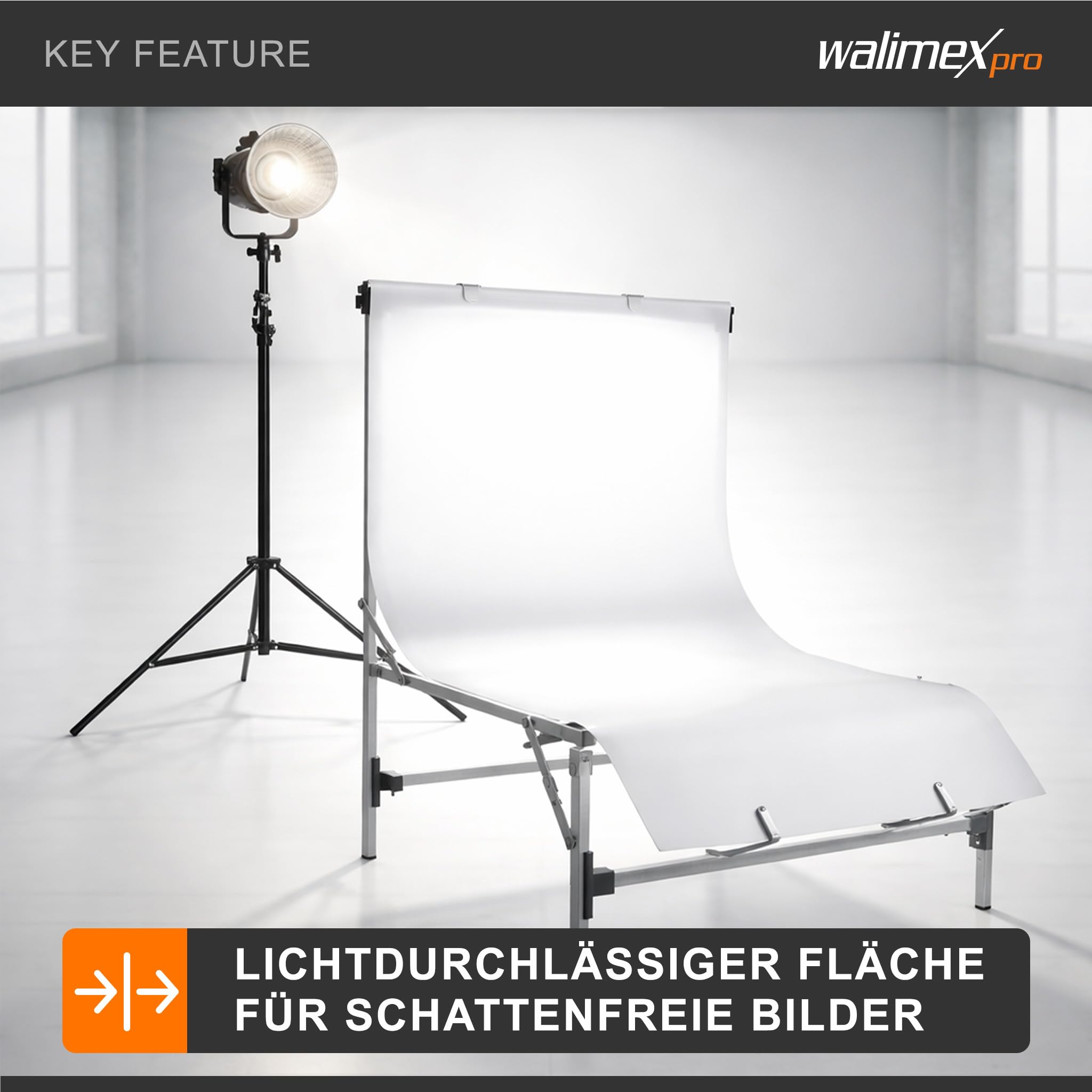 Walimex pro Fototisch Tavola Aufnahmehöhe 28 cm, Aufnametisch für Produktfotografie mit Diffusionsoberfläche, bis 5 kg Traglast, Fotostudio Hintergrund für professionelle Bilder