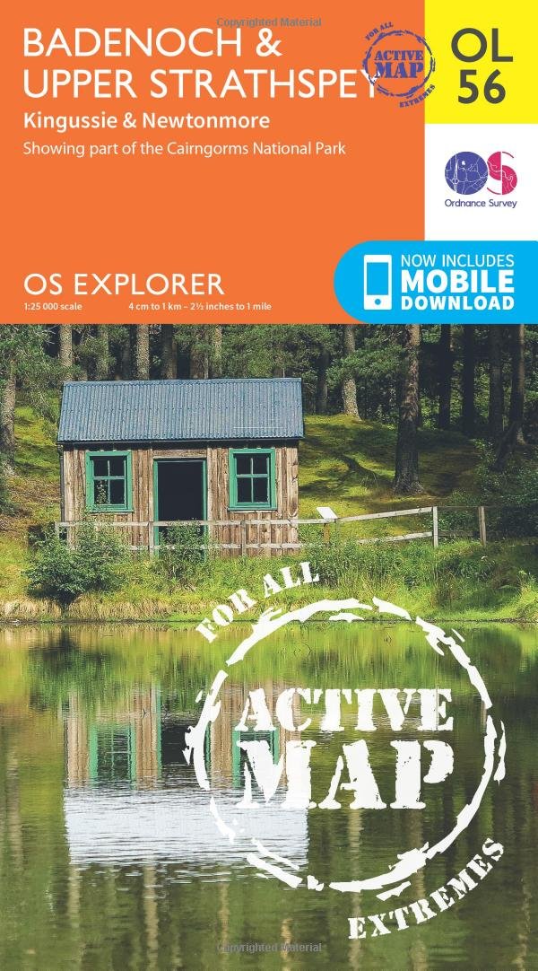 Badenoch & Upper Strathspey Map | Weatherproof | Kingussie & Newtonmore | Ordnance Survey | OS Explorer Active Map OL56 | Scotland | Walks | Hiking | Maps | Adventure (OS Explorer Map Active): 56