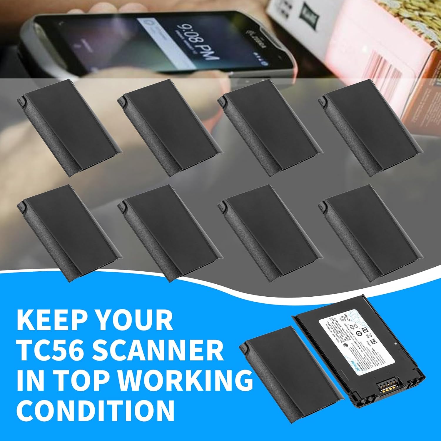 Sicimly 10-Pack for Zebra TC51 Battery,BT-000314 Replacement for TC57 TC510K TC52 TC56 TC51 TC510 TC52X TC57X TC520L TC51HC TC57HO TC57X Barcode Scanner;BTRY-TC51-44MA1-01 BTRY-TC51-4A1-01.