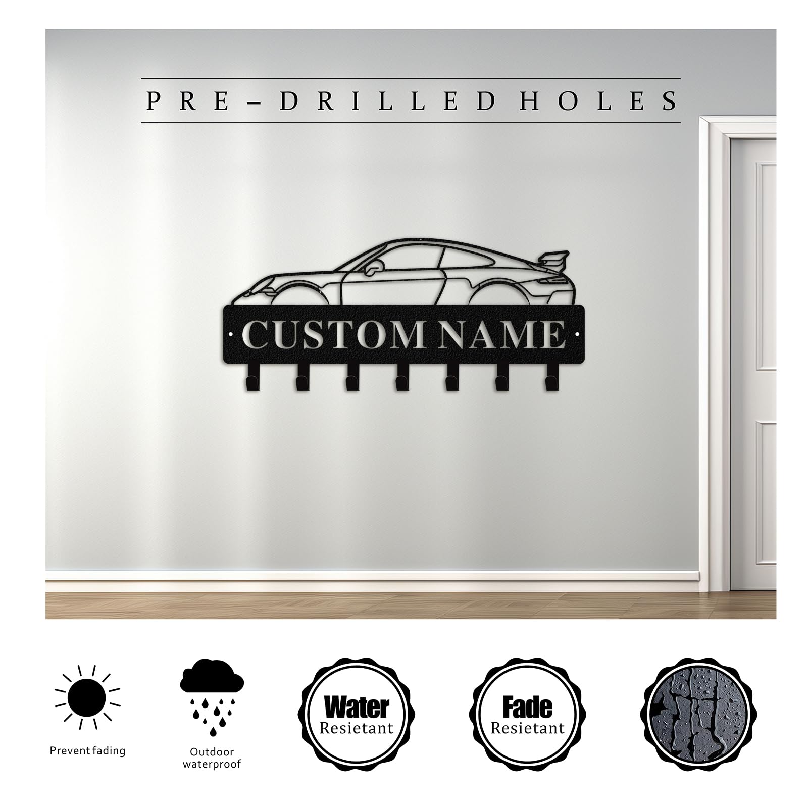 Amazon.com: Quanqiuyi Porsche 911 GT3 Key Holder Wall Mount Custom