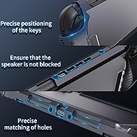 Vista 6 de HEYSTOP Switch 2 - Funda compatible con Nintendo Switch 2 acoplable, funda protectora de TPU Switch 2 con protector de pantalla y 6 agarres