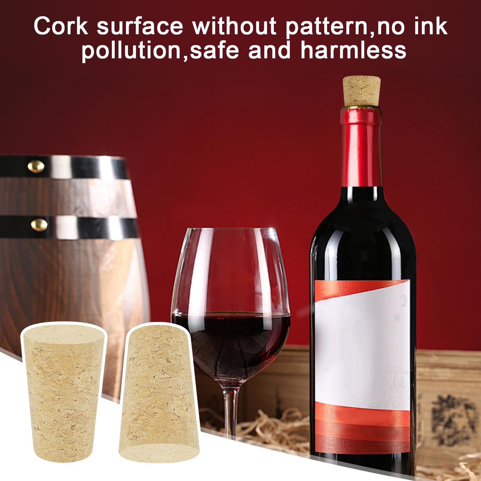 50 unidades de corcho para manualidades, botellas de vino, tapones de corcho, botellas de cristal, botellas de vino, corchos de madera, tapón de corcho, adecuado para botellas de vino, botellas de
