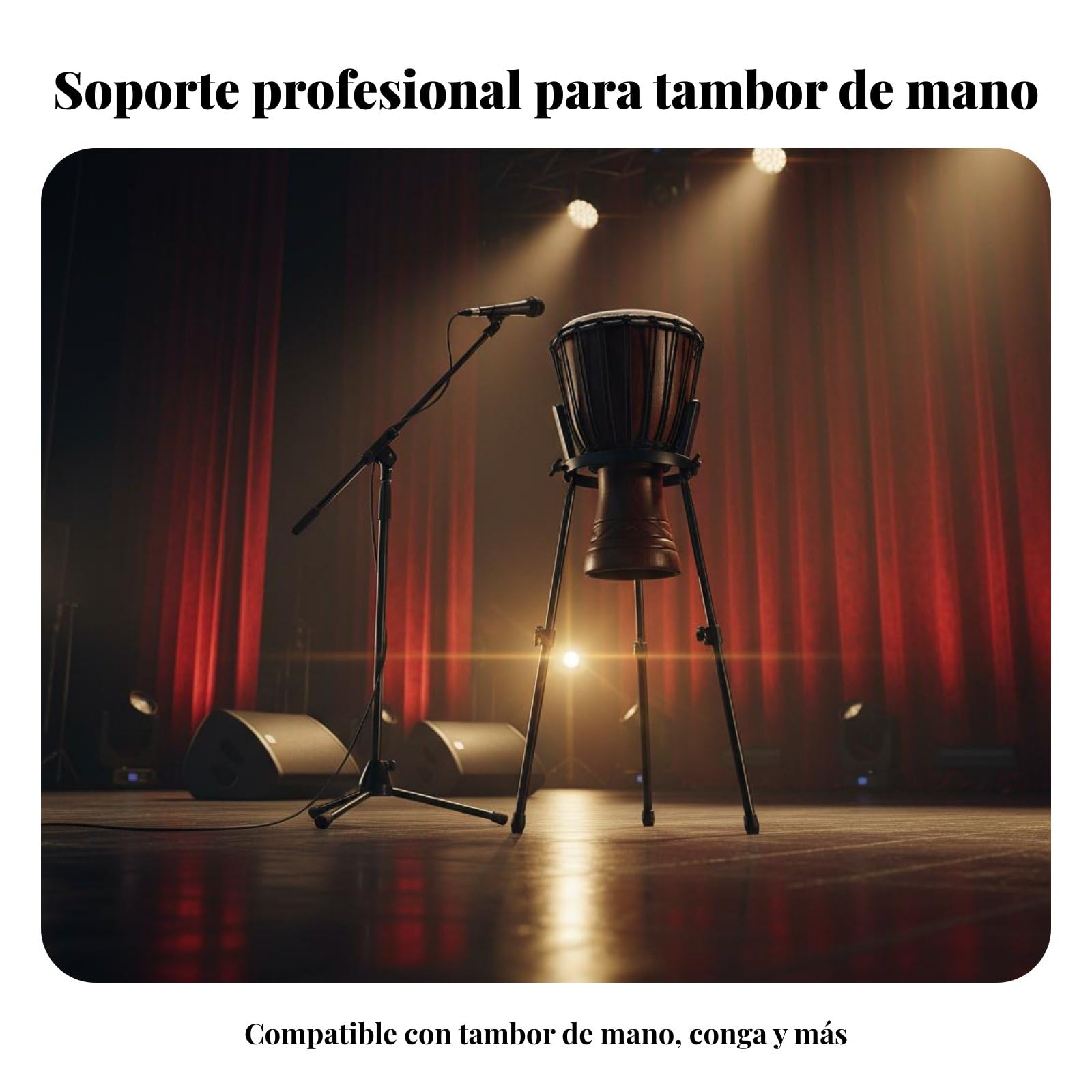 predolo Supporto Tamburo Supporto Batteria Sostegno Percussioni Staffa Tamburo Treppiede Stabile in Acciaio con Piedini in Gomma E Fermo Antiscivolo Adatto Studio, Stand N.3 Alto
