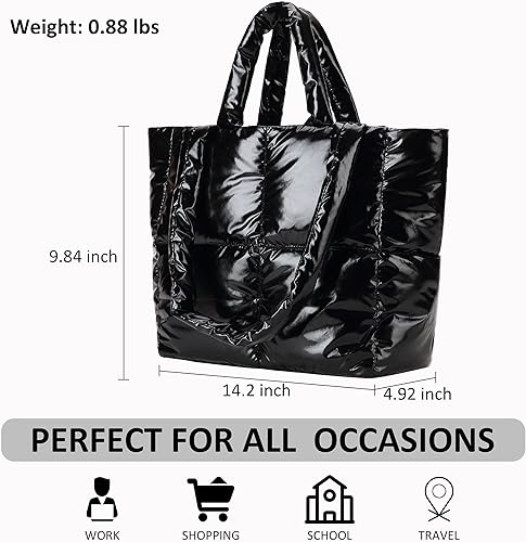 Miniatura 5 de Bolso de mano acolchado, bolso acolchado acolchado, bolso acolchado esponjoso, bolsa de hombro acolchada