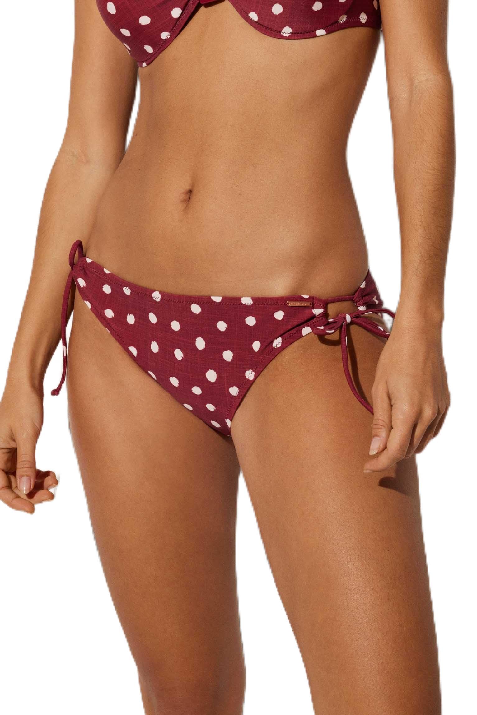 YSABEL MORA Braga Bikini con Lazos Ajustables Estampado Lunares Granate