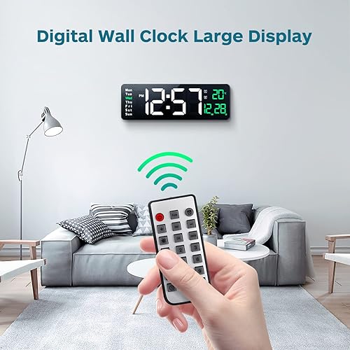 Miniatura 6 de IMIKEYA Reloj de pared digital LED reloj de pared al aire libre Reloj de pared grande reloj de pared dormitorio reloj digital 3D reloj de pared