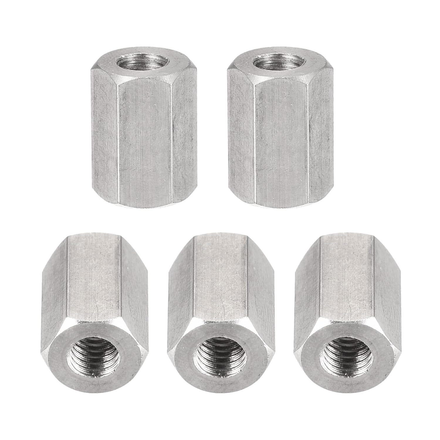 DTGN M6x1mmx15mm(DxPxH) Hex Coupling Nuts 5Pack Good for Home