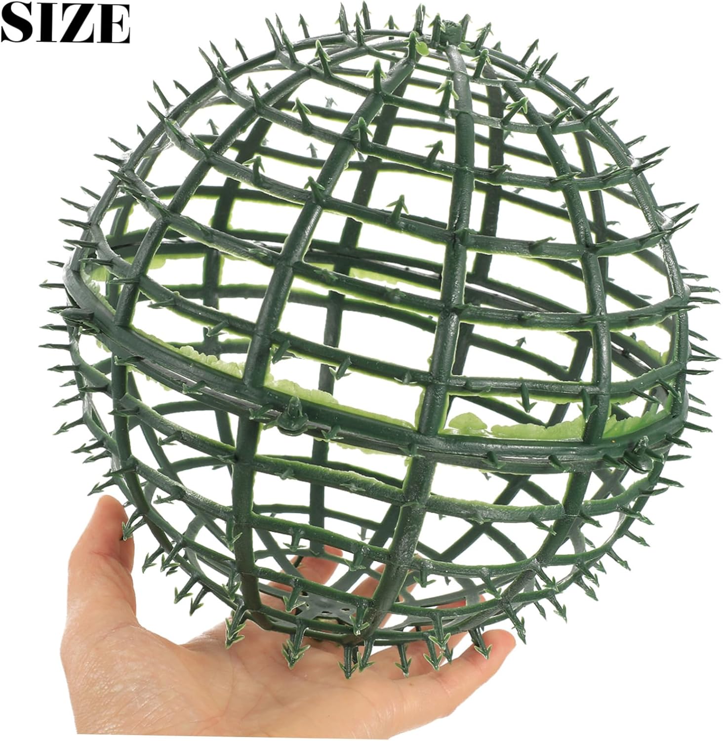 6pcs Artificial Plant Topiary Ball Support Rack Plastic Faux Green Ball Frame Holder for Garden Backyard Wedding Decor and Flower Arranging
