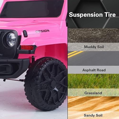 Miniatura 7 de Camión eléctrico de 12 V para niños con control remoto para padres, vehículos motorizados a batería, 1-3 años de edad, Bluetooth, luces LED, ruedas