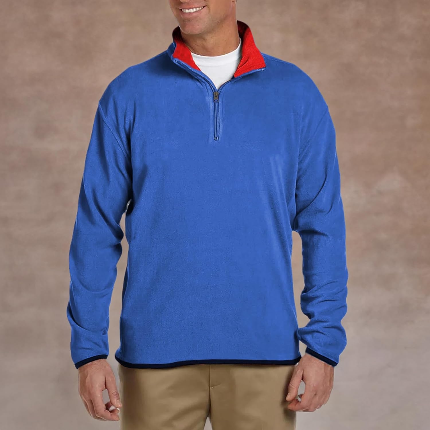 JH DESIGN GROUP Men’s Quarter Zip Thermal Fleece Pullover Long Sleeve Sweatshirt Mid Weight Sweater in 6 Colors - Image 6