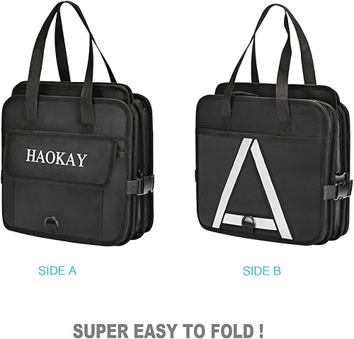 Miniatura 6 de HAOKAY Organizador duradero para maletero de automóvil con bolsa térmica de aislamiento premium, organizador de almacenamiento plegable resistente,