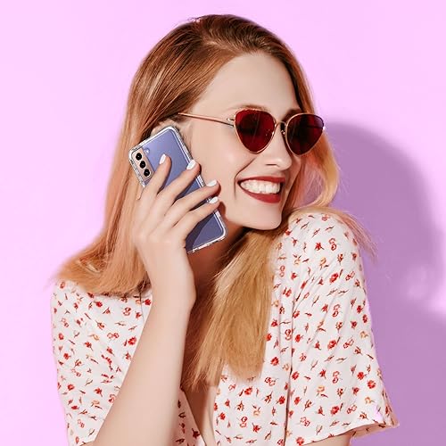 Miniatura 8 de KIOMY Funda transparente a prueba de golpes para Samsung Galaxy S21 5G con 2 paquetes de protectores de pantalla de vidrio templado, 3 capas en 1,