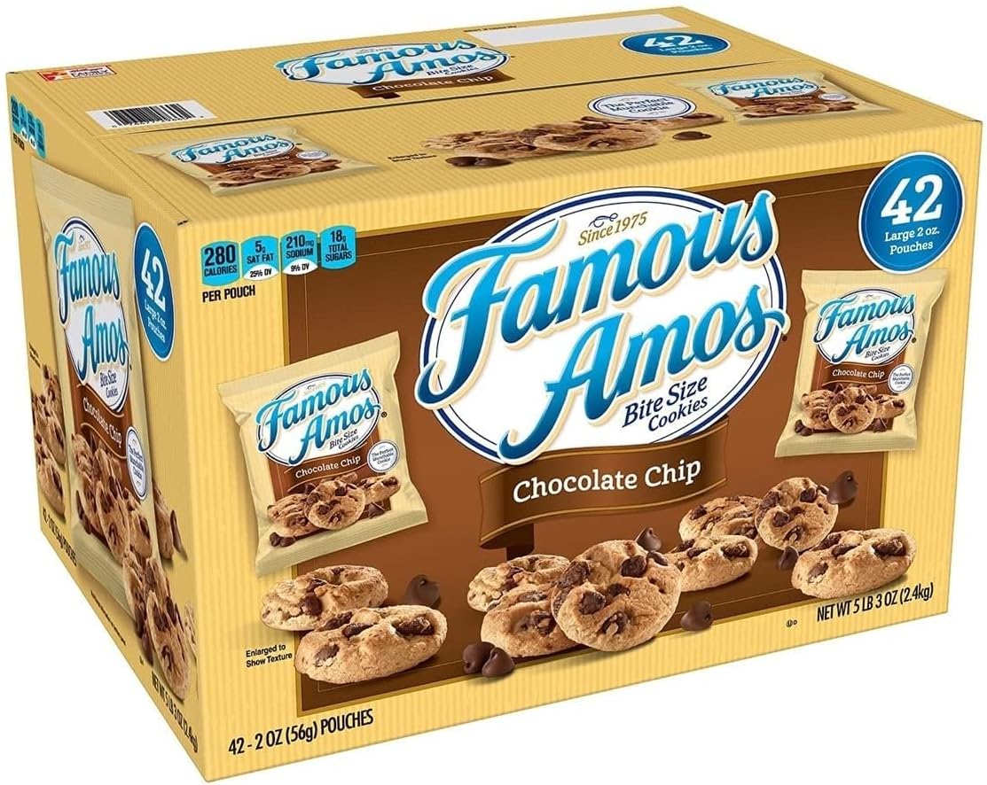 Famous Amos Chocolate Chip Cookies (2 Oz, 42 Ct.) Wholesale, Cheap, Discount, Bulk (1 - Pack)