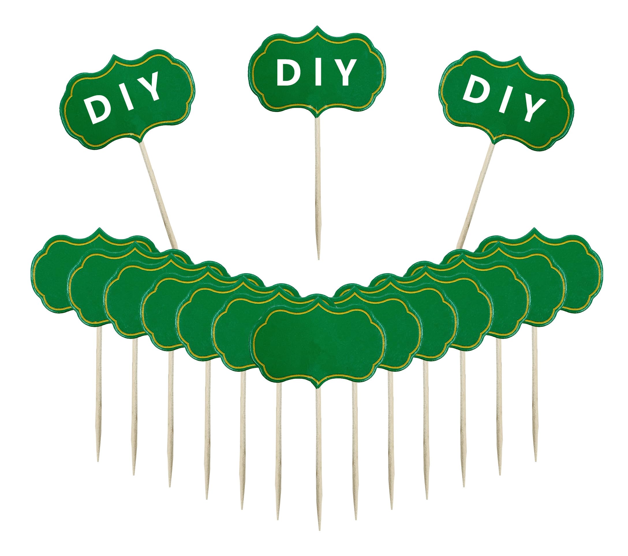 Solid Green Toothpick Flags, Writable Mini Toothpick Flags,Toothpicks Food Signs for Cheese, Party, Charcuterie Board, Cup cake Toppers Flag DIY Decoration（100 Pcs ）