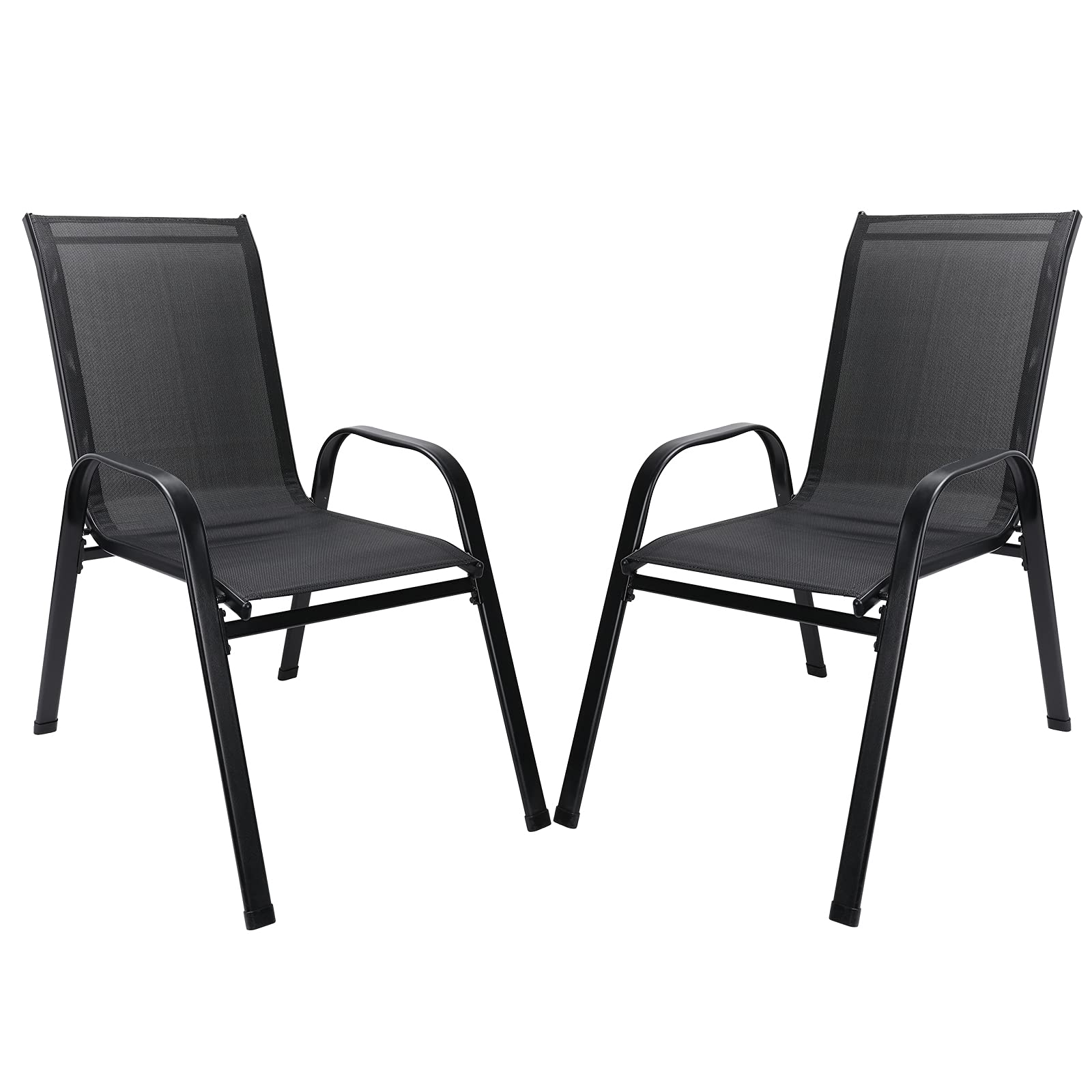Patio Chairs Set of 2 Outdoor Chairs Comfort Material and Metal Frame