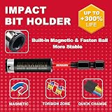 Geinxurn 68 Pieces Impact Screwdriver Bit Set (PH, TX, PZ, SL, hex), 1/4 inch Hexagonal Shaft S2 Alloy Steel 25/50/75/150 mm Bit Tips with 1Pc 75 mm Magnetic Bit Holder - 7