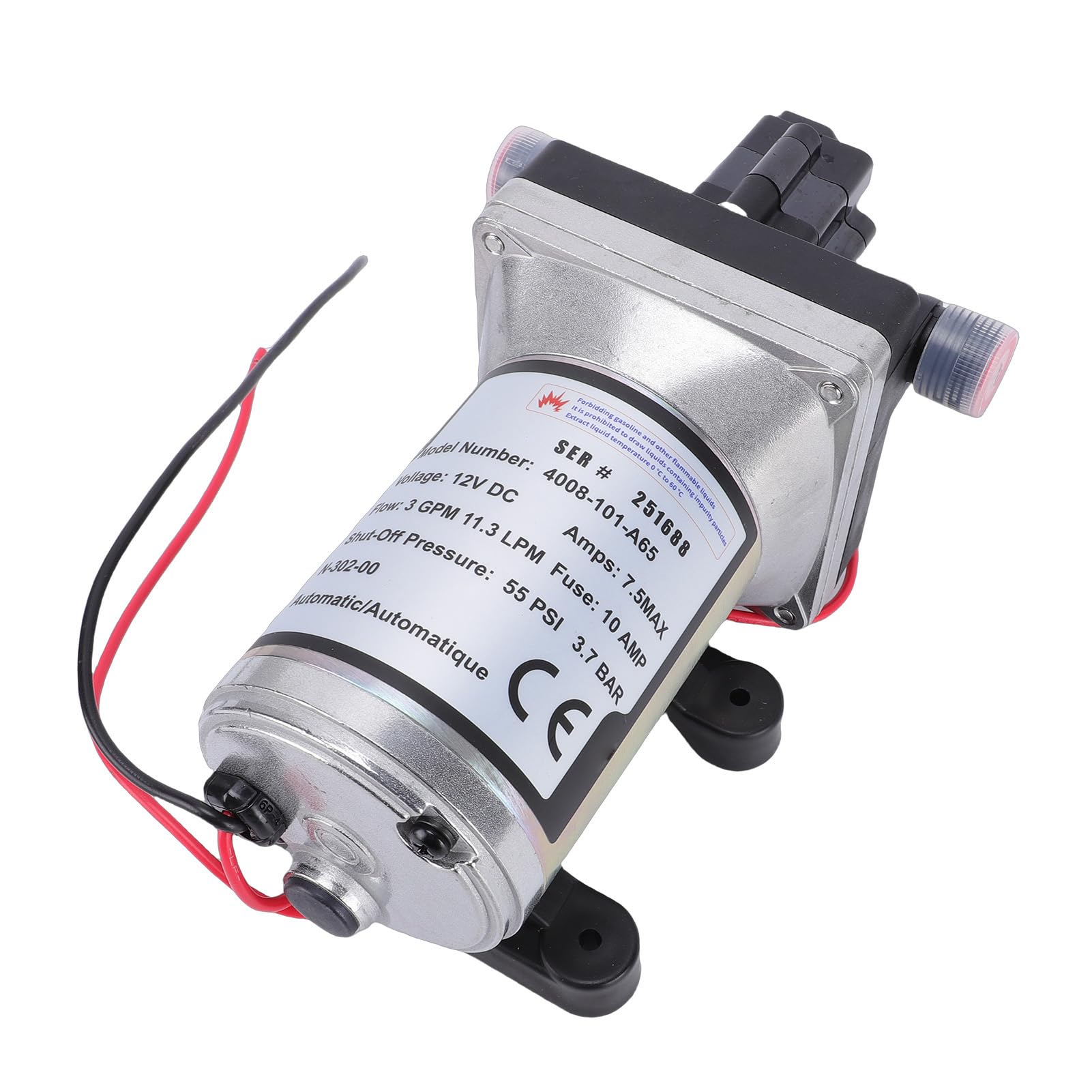 Generic Bomba de Agua para Vehículos Recreativos de 12 V 4008 101 Bomba de Agua Marina Silenciosa para Remolques Kit de 3 Galones para Vehículos Recreativos y de Acampada