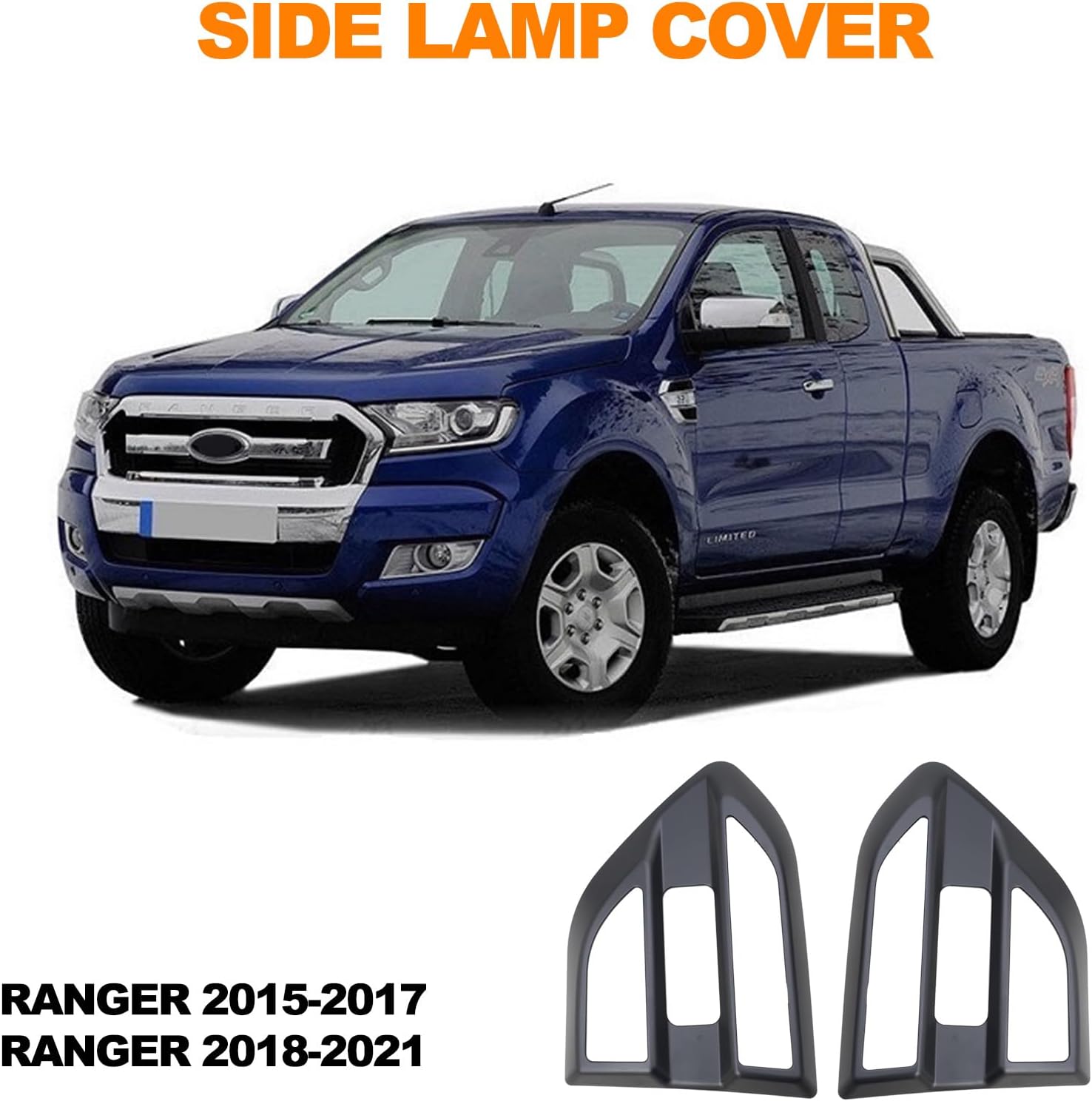 MP&PV Auto Parts Side Light Frame Set, Front Left & Right 2 Pcs Side Marker Trim Compatible with Ford Ranger 2015 2016 2017 2018 2019 2020 2021