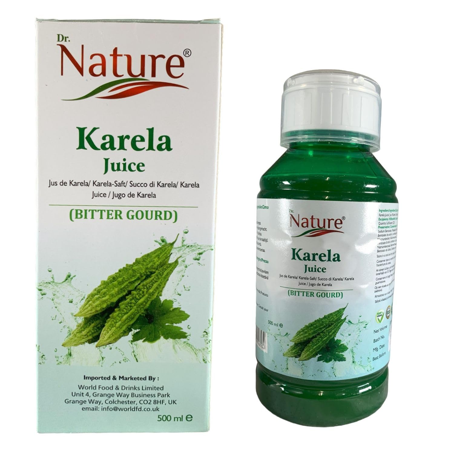Dr.Nature Pure Herbal Karela Juice, Enriched with Vitamin C, Naturel Bitter Gourd Juice - 1 LTR (Pack of 1)