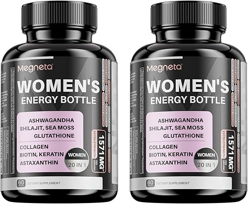 Miniatura 5 de Suplemento Shilajit Ashwagandha de musgo marino para mujeres, aumenta la energía, 60 cápsulas