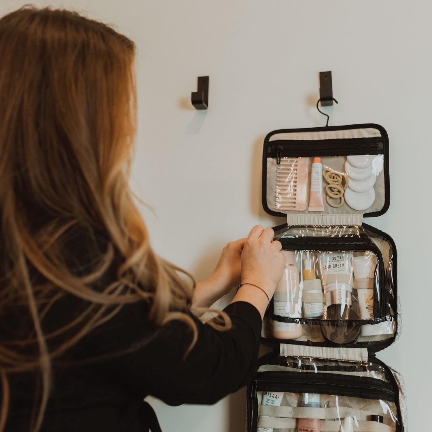 Jadyn Hanging Toiletry Bag, Expandable Toiletry Organizer for Women, Water Resistant Large Travel Cosmetic Bag for Full Size Makeup, Toiletries, Lotion, Shampoo, Accessories (Desert Leopard) - Image 6