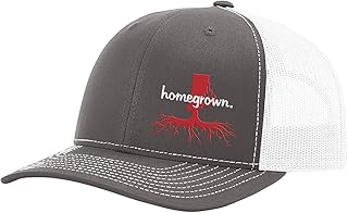 Men's Homegrown Roots State Pride Embroidered Mesh Back American Flag Trucker Hat