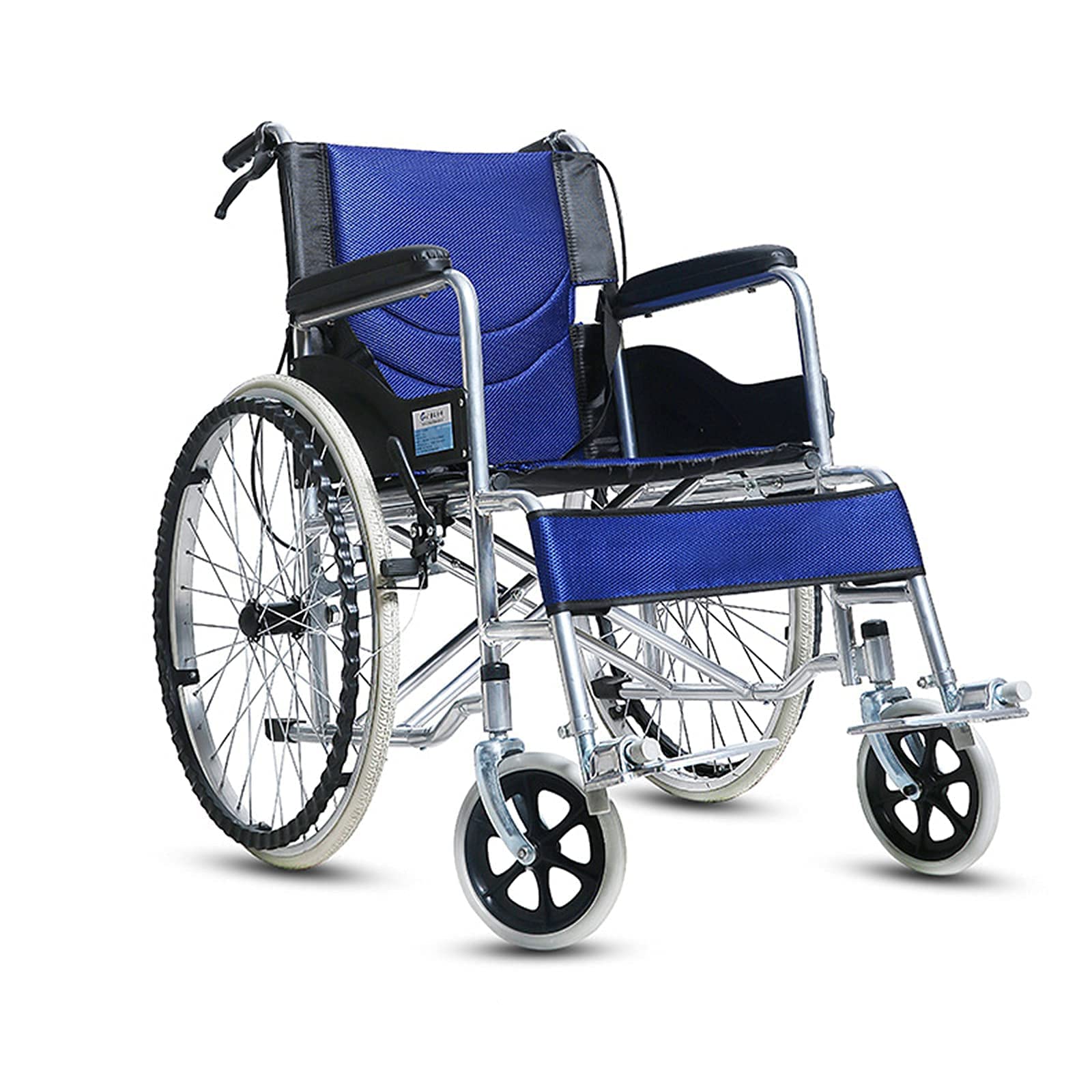 Sillas de Ruedas Silla de Ruedas Plegable, Doble de Freno Silla de Ruedas Manual de Viaje Ultraligera Plegable Portátil Segura Y Confortable para la Tercera Edad