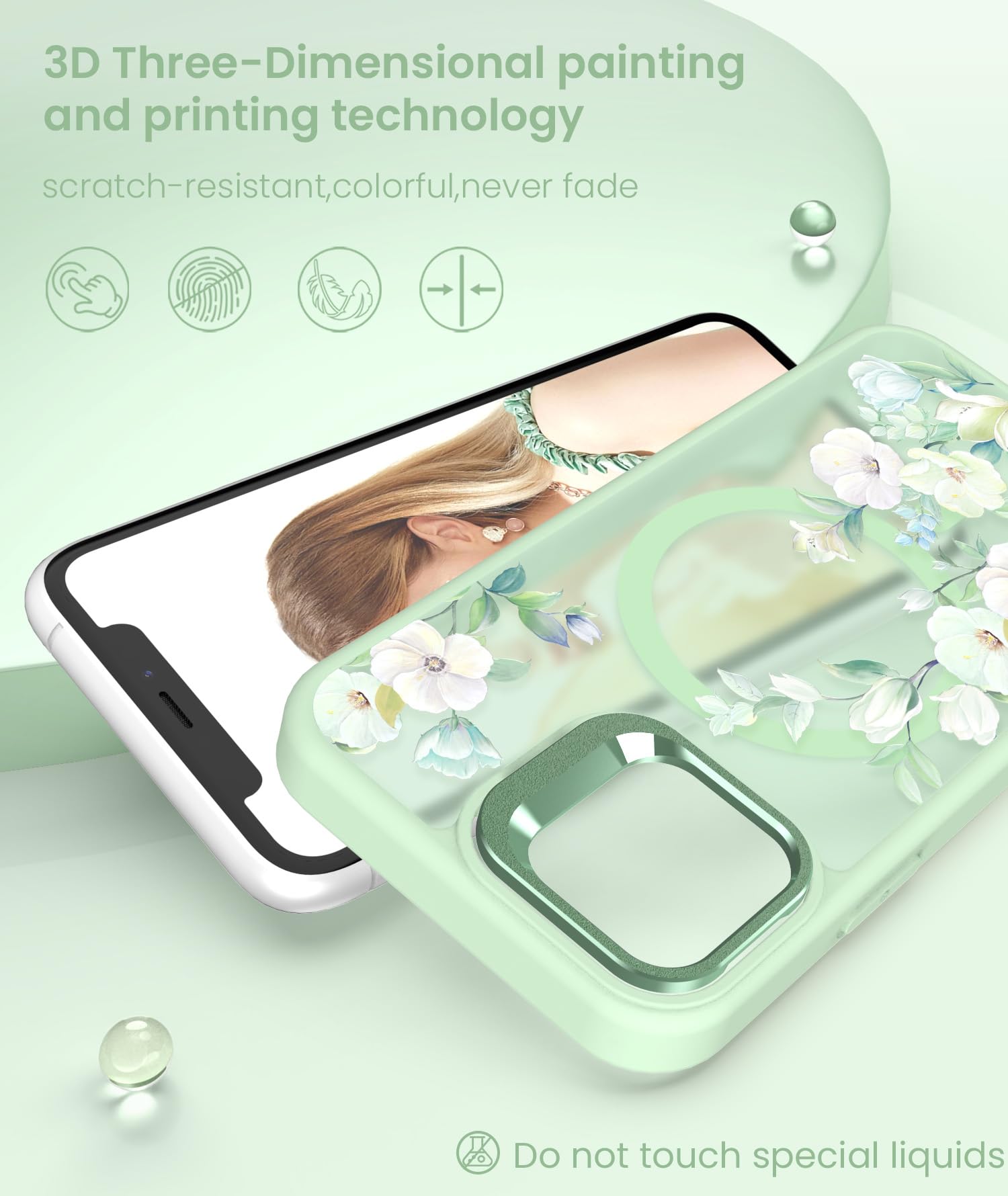 Dretal Magnetic For Samsung Galaxy S25-FE Case Floral,Built-in Lens Stand, Screen - View #12