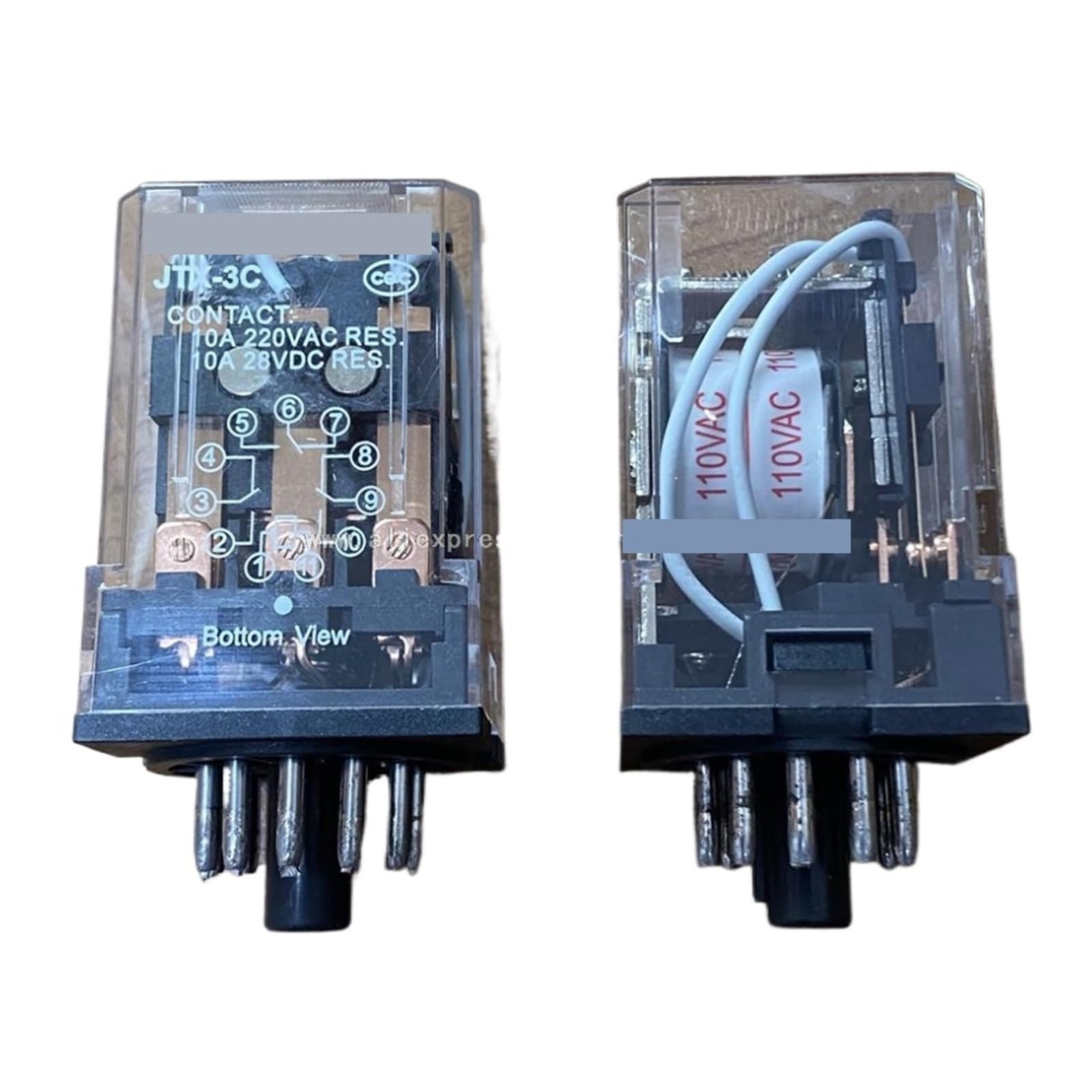 Relé JTX-3C de 11 pines y 220V conmutador electromagnético tripolar