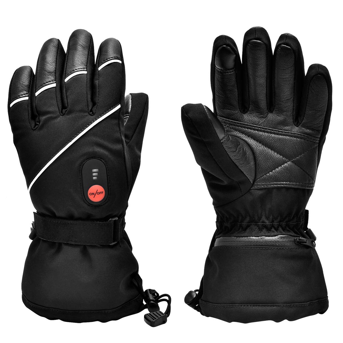 SNOW DEER - Guantes calefactores, con Pilas Recargables, eléctricas, para Hombres, Mujeres, Calentadores de Manos con Pilas Recargables de 7,4 V, 2200 mAh, para esquí, Bicicleta, Motocicleta, Guantes