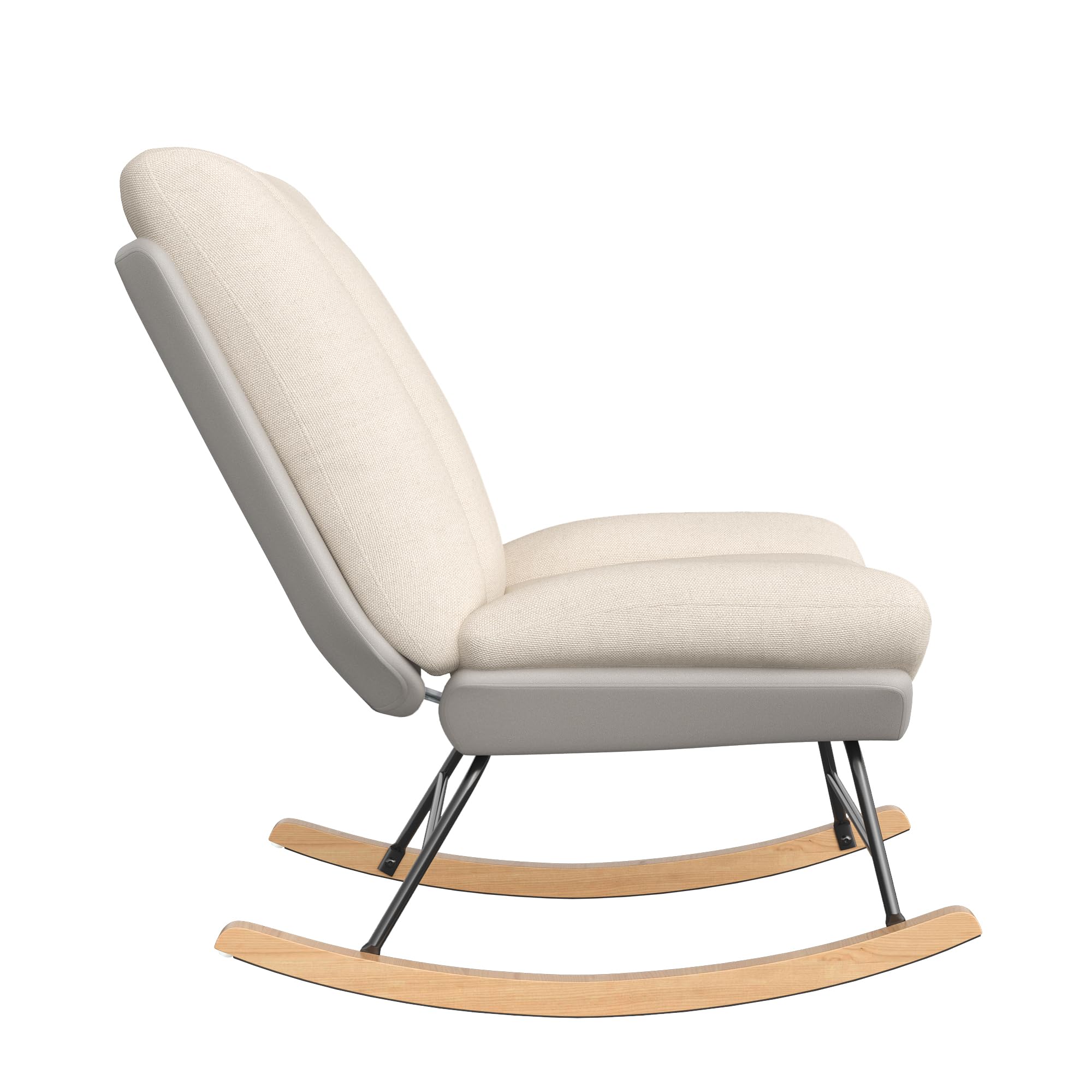 BRILVERDE Sedia a dondolo, imbottita con schienale regolabile, moderna poltrona relax, soggiorno, camera da letto, balcone (B)