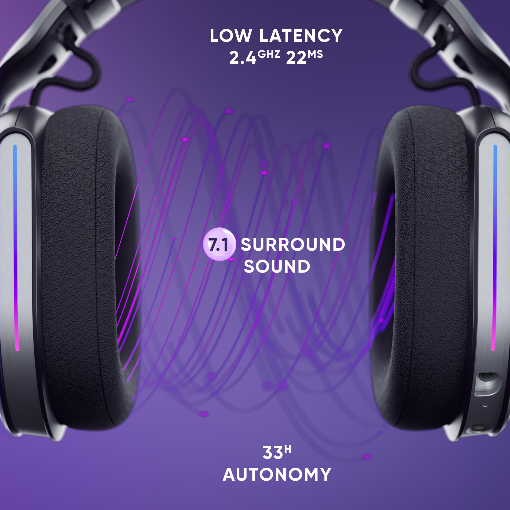 Polaris Auriculares inalámbricos para juegos Eclipse Negro