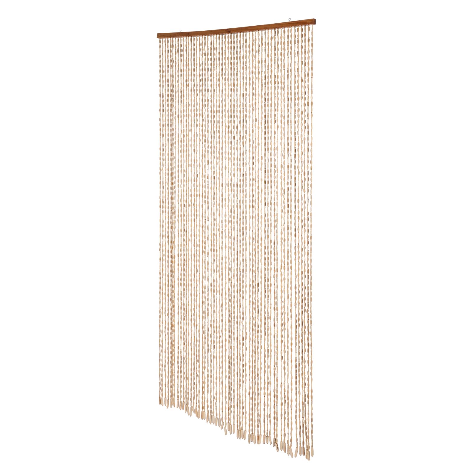 Rideau de perles 200 x 90 cm - Rideau de porte de balcon - 52 brins de perles en bois