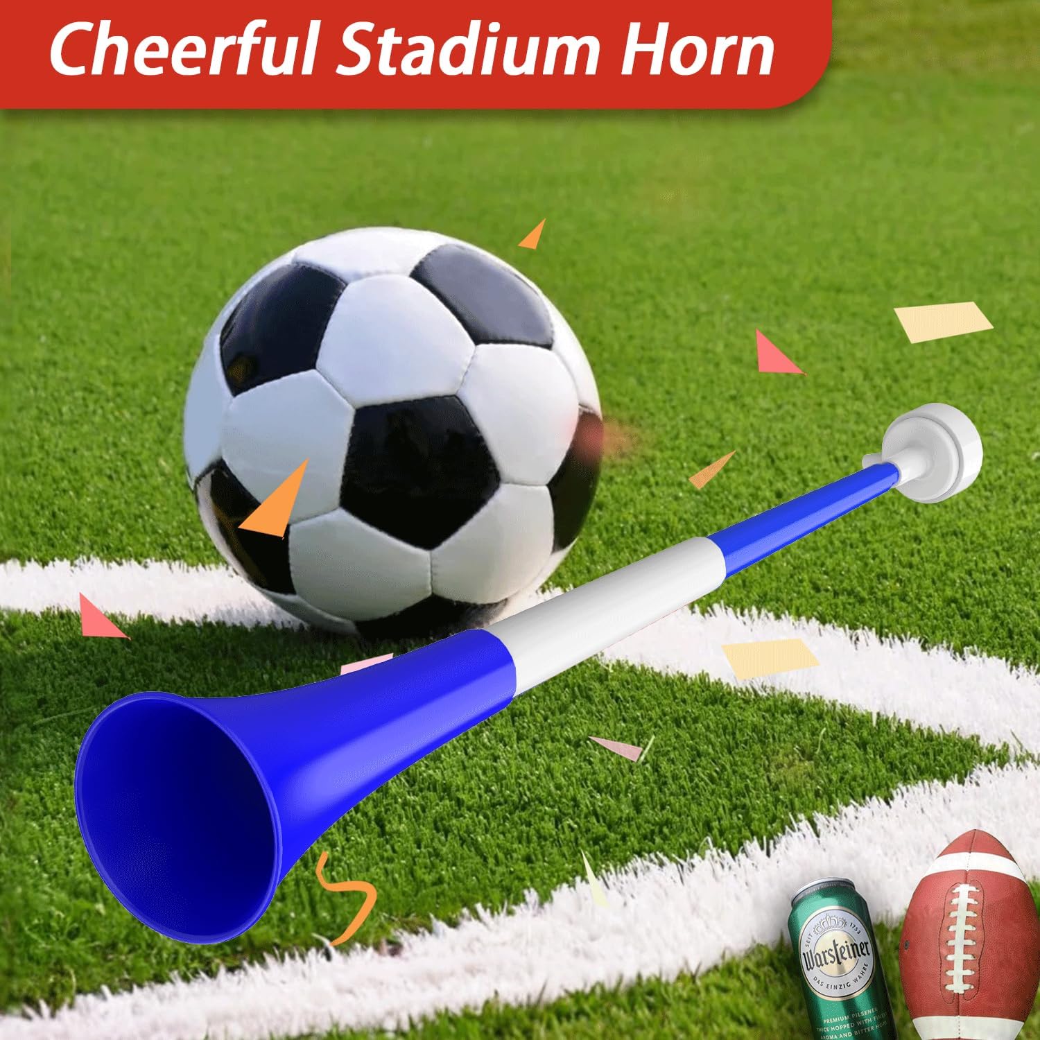 Qidoe Collapsible Stadium Horn Noise Maker 24 Inch Vuvuzela Blow Horns Loud Sound Soccer Horn Blow Horn Noisemakers for Sporting Events Graduation Games Sports Party Supplies Favors Accessories