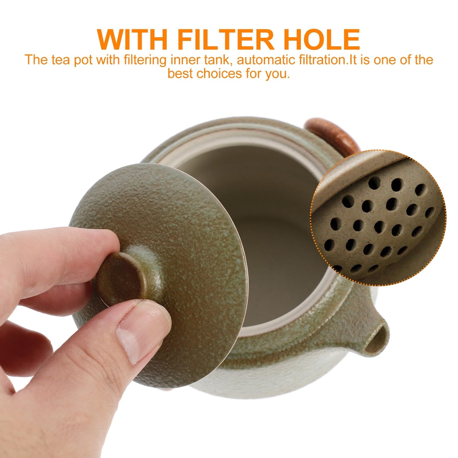 DOITOOL Kit de Té de Kung Fu Portátil Estuche Compacto de Cerámica Tetera y 2 Tazas Anti-escaldado Adecuado para Viaje y Uso en Casa